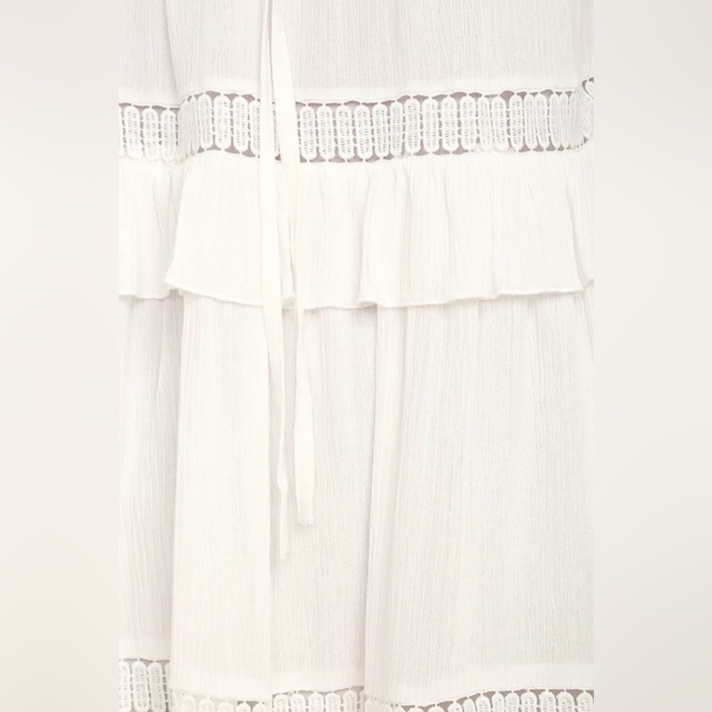 Moon River Sunrise Point Off-White Lace Swing Dress - Picture 6 of 7